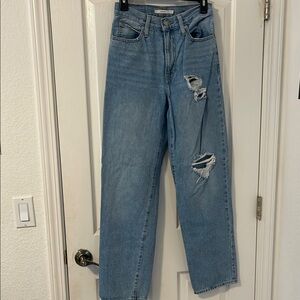 Levi's Blue Straight 94’ baggy jeans with Distressed Details
